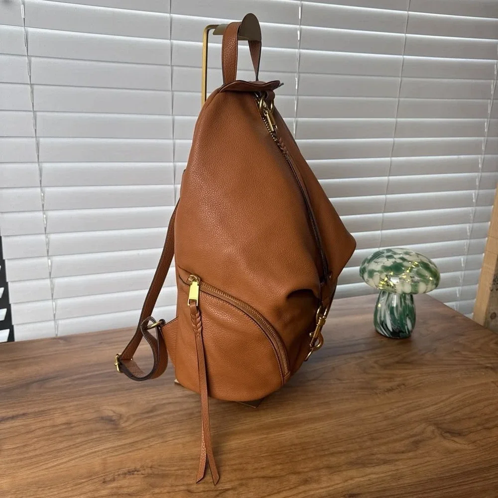 Rebecca Minkoff Julian Backpack Tan Brown Leather Gold Hardware HS21TJUB06